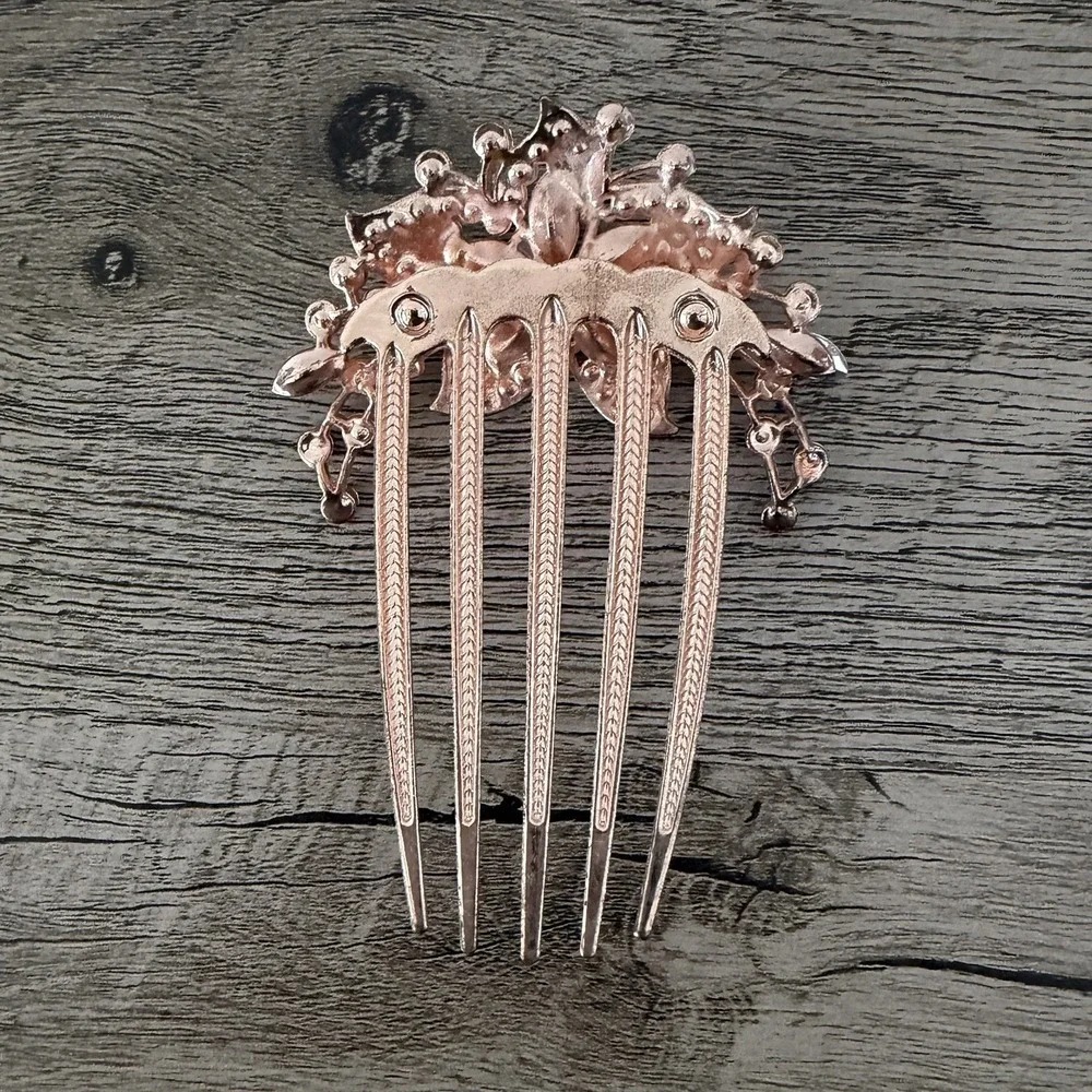 Womens Rhinestone Crystal Wedding Flower Hair Comb Clip Hairpin Bridal Jewelry
